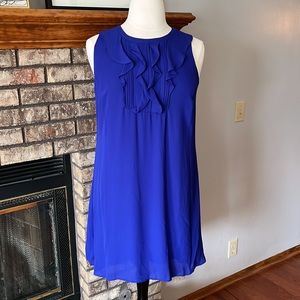 Ruffle Front Sleeveless Purple Dress